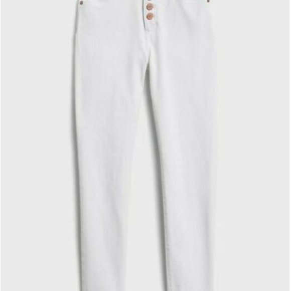 NWT Banana Republic High Rise Slim Button Fly Ankle White Denim Sz.29 MSRP $110​ - Picture 2 of 3